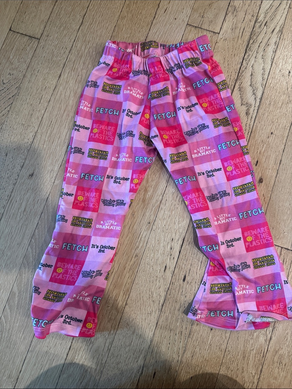 Kids Pink Graphic Pants - FETCH Pattern